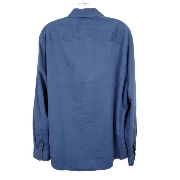 Timberland Mens Size XL Shirt Button Down Collar Herringbone Shadow Fabric Logo - Picture 2 of 7